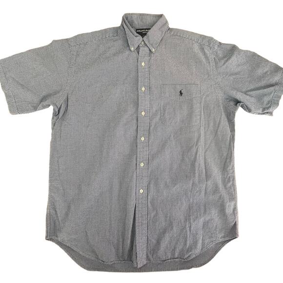 Ralph Lauren|SS Classic Fit Button‎ Up|White/Blue SeerSucker Stripe|SZ L - Picture 1 of 9